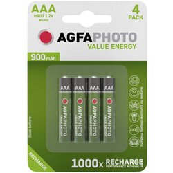 Agfaphoto Micro (AAA) akumulator NiMH HR03 900 mAh 1.2 V 4 kosi, (20438804) Cene