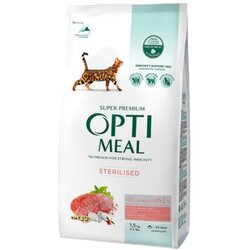 Optimeal Suva hrana za sterilisane mačke, Govedina i sirak, 1.5kg Cene