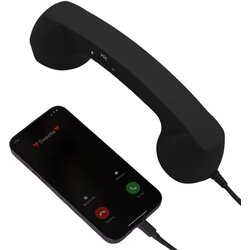 VYZIO Retro telefonska slušalka USB-C z gumbom za klice | RETOTALK Črna, (5000203200) Cene