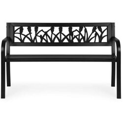 Multi Garden Metalna bastenska klupa 12050 cm sa dekorativnim naslonom, crna - Cene