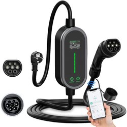 AFYEEV Prenosni EV polnilec, Wi-Fi in Bluetooth nadzor, prilagodljiv tok 6A-16A, Type2 z aplikacijo 5m, TYPE2, (5000161530) Cene