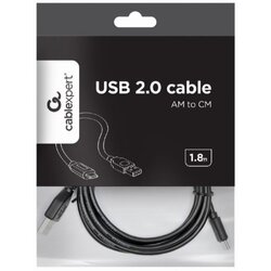 Gembird Kabel / Adapter USB kabl 1,8 m USB 2.0 USB A USB C Crno Cene