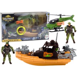 Military Set Combat Boat Soldiers Accessories Sounds Cene