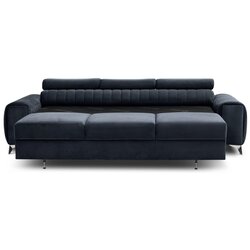 ELTAP Antracitno siva baršunasti sklopiva sofa 261 cm Laurence – Cene
