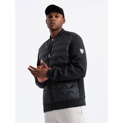 Ombre Men's quilted bomber jacket - black Cene