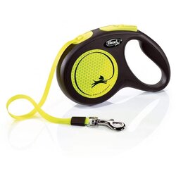 Flexi povodec New Neon trak M - 5 m (različne barve) rumena Cene