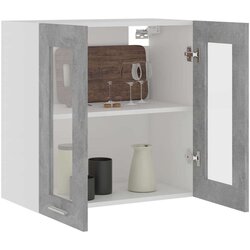vidaXL viseći stakleni ormarić siva boja betona 60x31x60 cm od iverice Cijene
