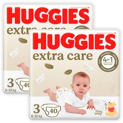 Huggies extra Care Jumbo Pelene za bebe, 3, 6-10kg, 2x40 komada Cene