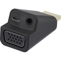 Renkforce HDMI / VGA adapter [1x HDMI utikač => 2x činč utikač ženski, VGA utikač ženski] crna Cene