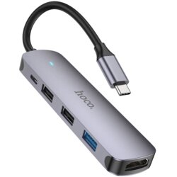hoco. priklopna postaja HUB HB27 - 5v1 2x USB, HDMI 4K, USB-C PD 100W Cene