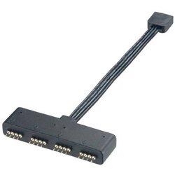Akasa LED-PC-kabel splitter [1x RGB LED vtič - 4x RGB LED vtičnica] 0.10 m črne barve (20417395) Cene