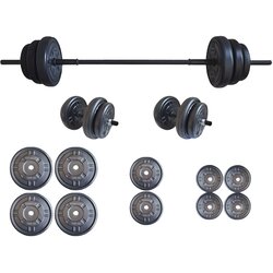  Set tegova Platinum sa šipkom, 55 kg, Crni Cijene