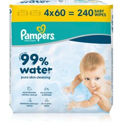 Pampers 99% Water Baby Wipes vlažni čistilni robčki za otroke 4x60 kos Cene