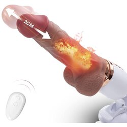 Paloqueth Fuck Machine with Realistic & Thrusting & Vibrating & Heating Dildo Brown Cene