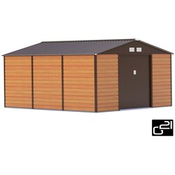 Termo vrtna kovinska hiška-uta-lopa 12,9 m2 – 3,4 m x 3,8 m - rjava Cene