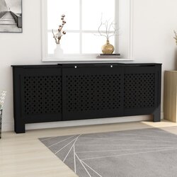 vidaXL Pokrov za radiator črn MDF 205 cm, (20769805) Cene