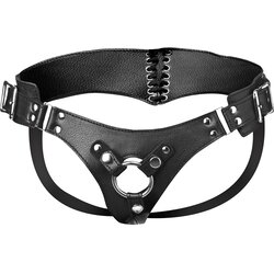 Strap U Bodice Corset Style Strap On Harness Black Cene