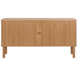Actona Nizka komoda v hrastovem dekorju z drsnimi vrati v naravni barvi 160x80 cm Langley – Cene