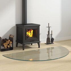 vidaXL Staklena ploča za kamin polukružna 1200 x 600 mm Cijene