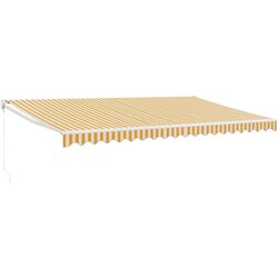 Maison Chic Zložljiva tenda - Senčniki rumena in bela 5x3 m blago in aluminij, (22038127) Cene