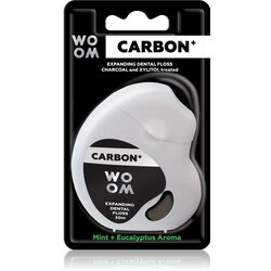 WOOM Carbon+ Dental Floss konac za zube s voskom crna 30 m Cijene