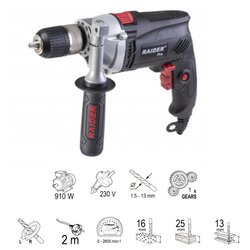 Raider RD-ID42 PRO UDARNA BUSILICA 910W BLACK EDITION Cene