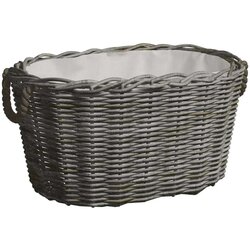 vidaXL košara za drva za ogrjev s ručkama 60 x 40 x 28 cm siva od vrbe Cijene