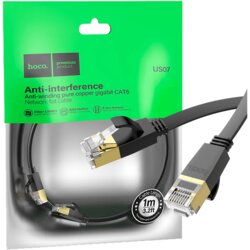 hoco. Hoco Mrežni kabl, CAT6, Gigabit Ethernet, flat, 1 met., crna - US07 General, 1 met., Crni Cijene