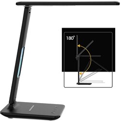 Verk 12256 LED stolna lampa 5 W, Qi bežično punjenje, USB, sat, alarm i temperatura Cene
