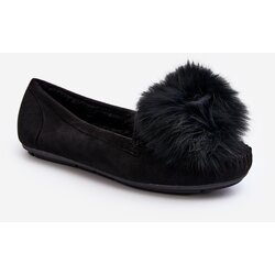 Kesi Women's loafers with fur black Novas Cene