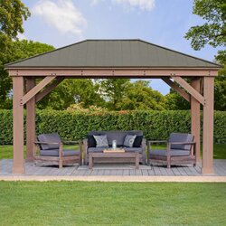 WESTMANN - Drveni paviljon - Gazebo - Devon 371x490x315 cm - BRANDED IN GERMANY Cene