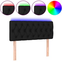 Maison Chic led posteljno vzglavje - vzglavna omarica - nočna omarica črno 90x7x78/88 cm blago, (21711198) Cene