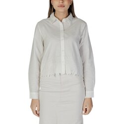 Jacqueline De Yong Srajce & Bluze Jdynola L/S Short Shirt W. Emb. Wvn 15343797 Bela Cene