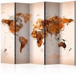 Artgeist Paravan World In Brown Shades Ii, 5-Delni, Dvostranski Cene