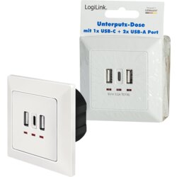 Logilink uzidna utičnica, 2 USB-A, 1 USB-C Cene