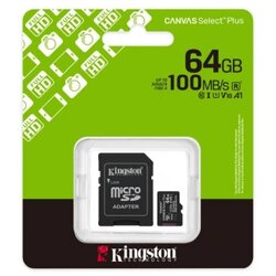 Kingston Memorijska kartica U1 V10 SDXC 64GB Canvas Select Plus G3 150R SDCS3/64GB + adapter Cene