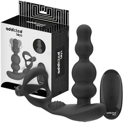 Addicted Toys rotacijski analni vibrator z erekcijskim obročkom (črna) Cene