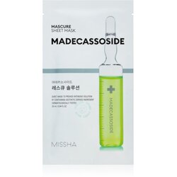 MISSHA Mascure Madecassoside negovalna maska iz platna za občutljivo in razdraženo kožo 28 ml Cene