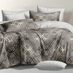  Siva posteljina sa apstraktnim linijama – Modern Geometry bračna posteljina 200x220 Cene