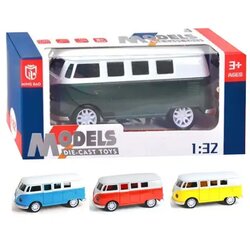 Magic Toys Volkswagen T1 1/32 metalni model automobila na povlačenje sa vratima na otvaranje, svjetlom i zvukom u nekoliko verzija Cene