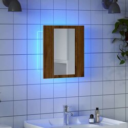vidaXL LED kupaonski ormarić s ogledalom boja hrasta 40x12x45cm drveni Cijene