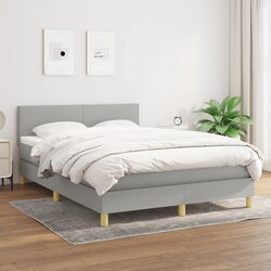 vidaXL Krevet s oprugama i madracem svjetlosivi 140x190 cm od tkanine Cijene