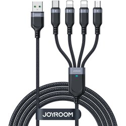 Joyroom Kabel za punjenje 4u1 USB - A / 2x Lightning / USB - C / micro USB - Crna / 1.2m Cene