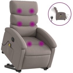 Maison Chic Električni masažni naslanjač - Relax naslanjač s funkcijo vstajanja taupe, (22062036) Cene