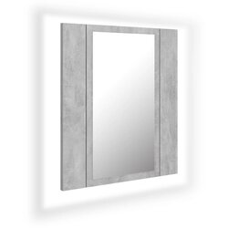 Maison Chic LED Kopalniška omarica - Kopalniški kabinet z ogledalom betonsko siva 40x12x45 akril, (21794516) Cene