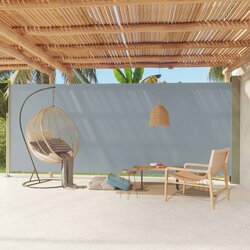 vidaXL Uvlačiva bočna tenda za terasu 220 x 600 cm siva Cijene