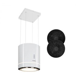 Klarstein tron ambience, otočna kuhinjska napa, Ø 38 cm, recirkulacija 540 m³ / h, led, bela Cene