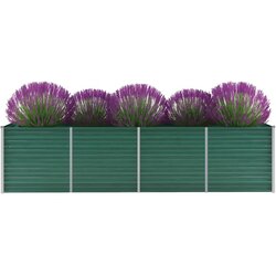 vidaXL Vrtna sadilica od pocinčanog čelika 320 x 80 x 77 cm zelena Cijene