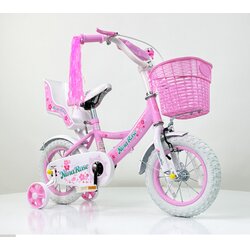  nina rose bicikl 12" za devojčice model 722-12 sa pomoćnim točkovima - roze Cene