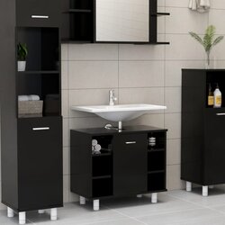 vidaXL Kupaonski ormarić crni 60 x 32 x 53,5 cm od iverice Cijene